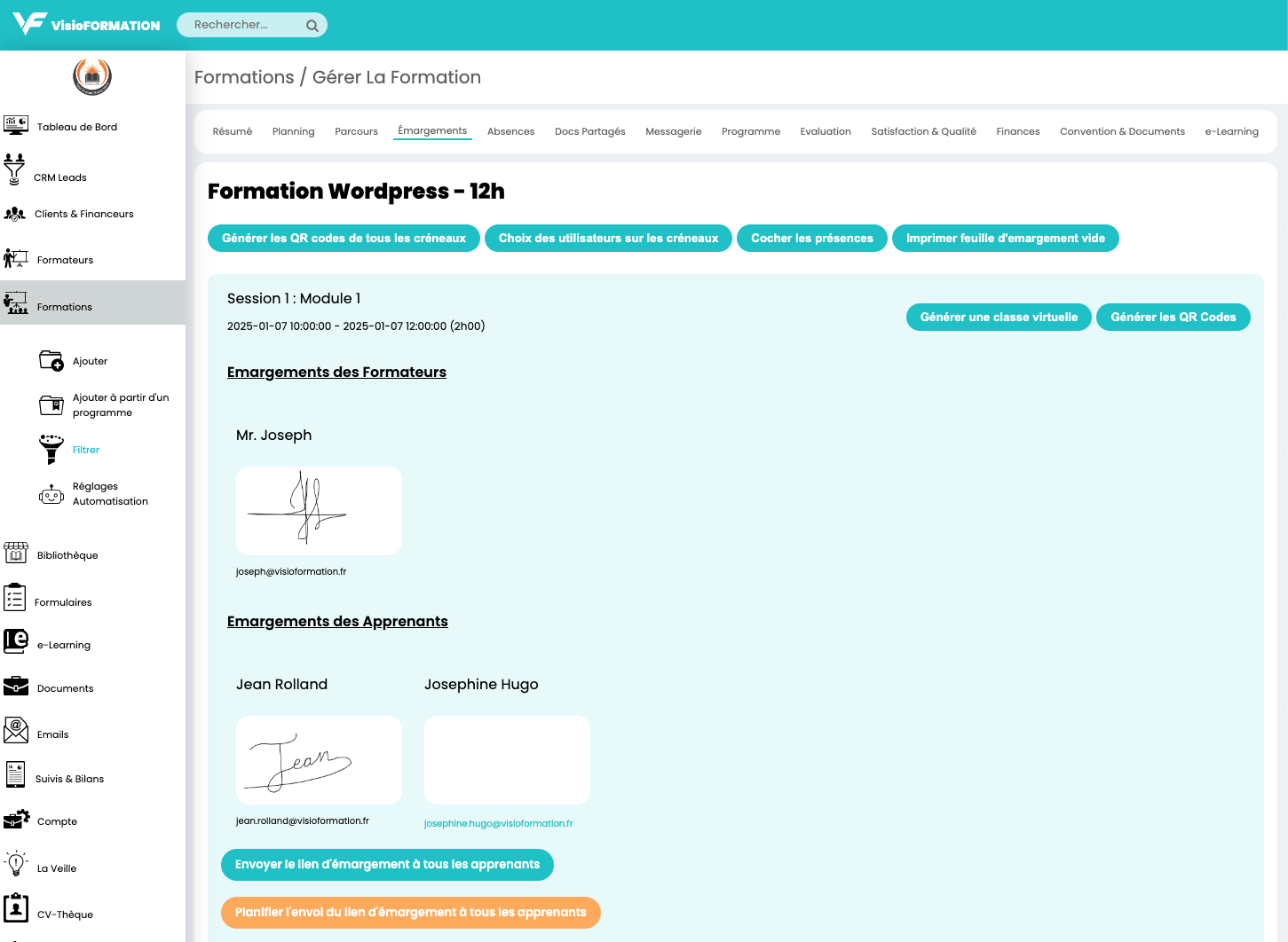 Logiciel de gestion pour organisme de formation